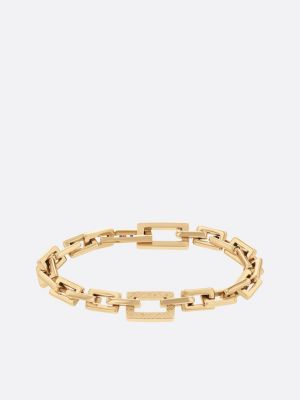 gold gold-plated infinity chain th monogram bracelet for women tommy hilfiger