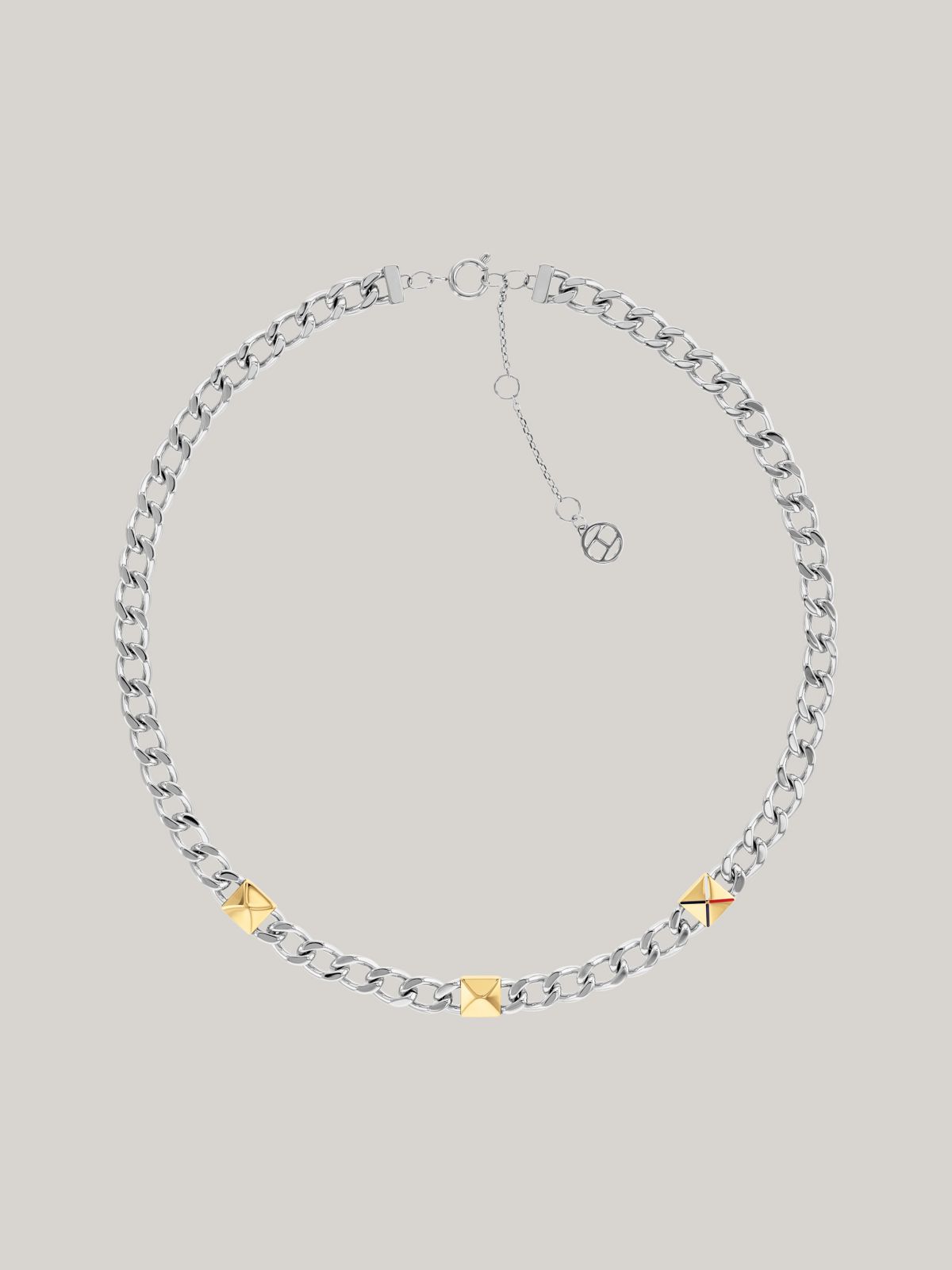 Gold-Plated Curb Chain Necklace — Silver