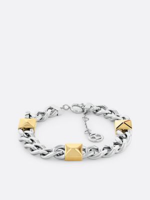 multi two-tone curb chain bracelet for women tommy hilfiger