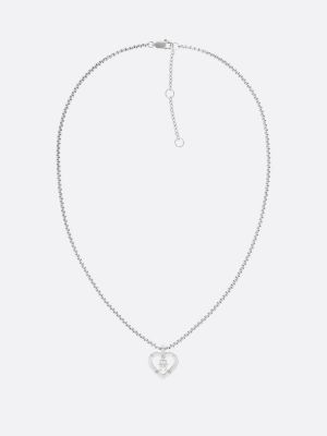 collier cœur à monogramme th argent pour femmes tommy hilfiger