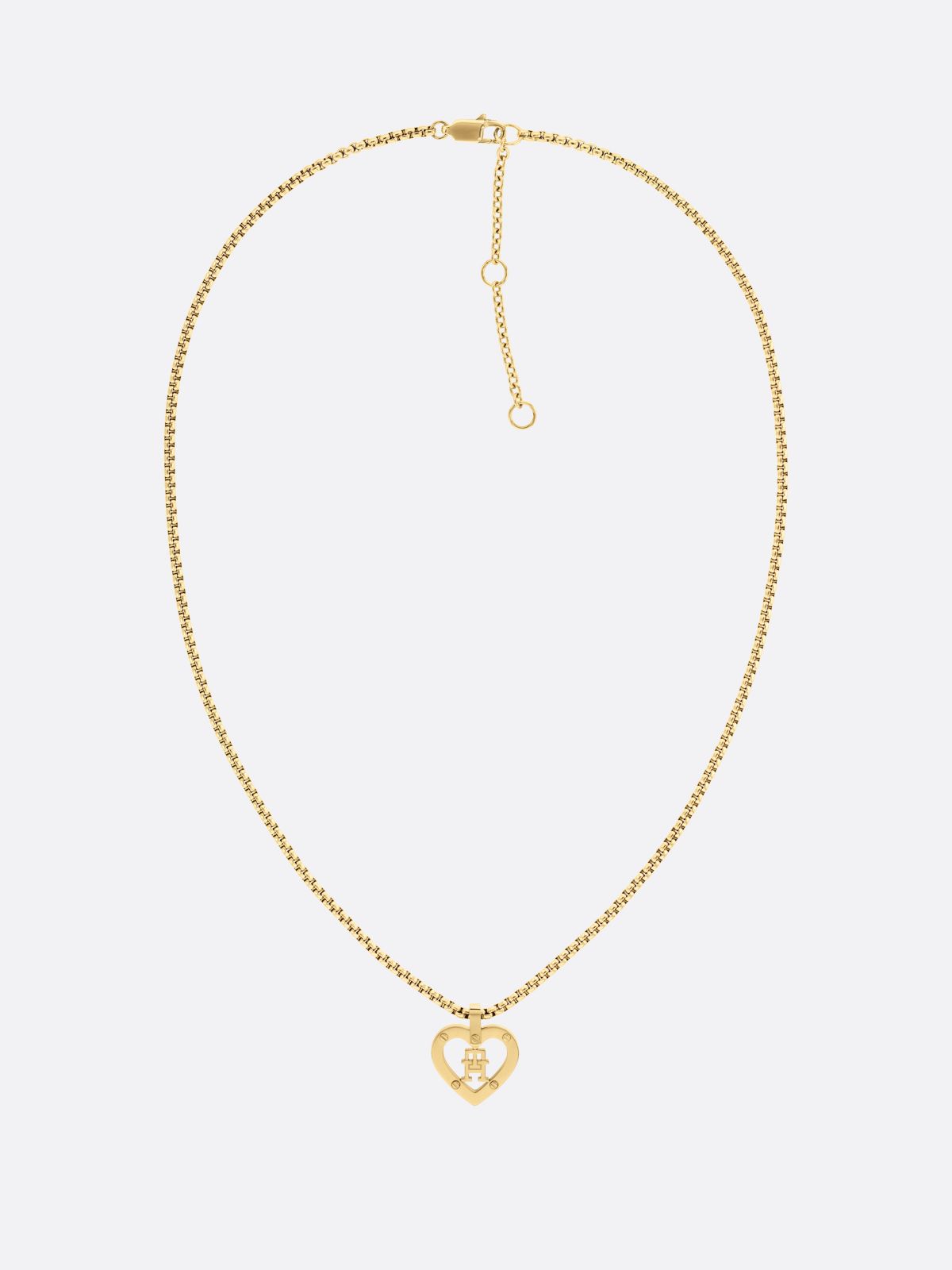 Gold-Plated TH Monogram Heart Necklace — Gold