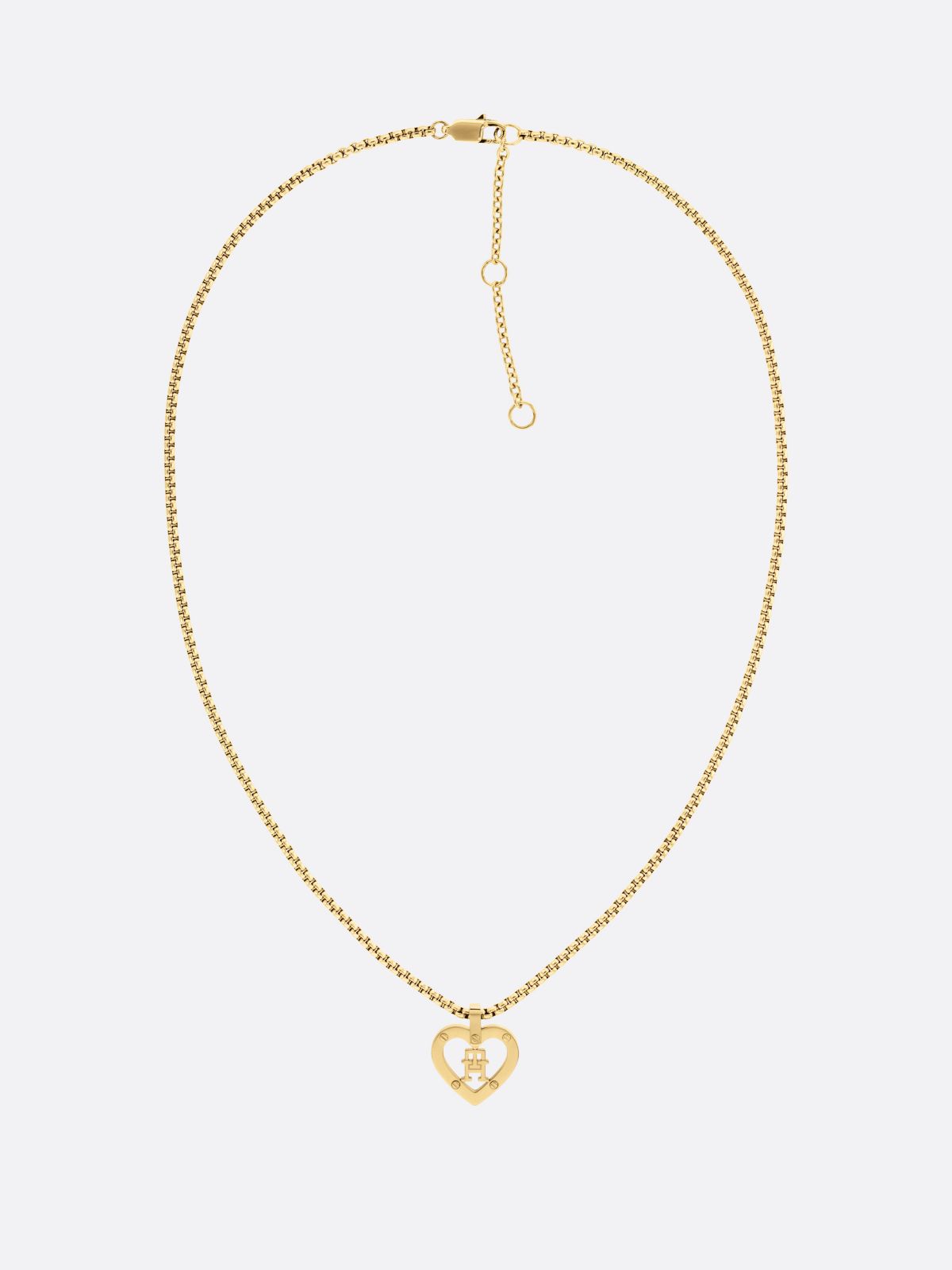 Stainless Steel TH Monogram Heart Bracelet — Silver