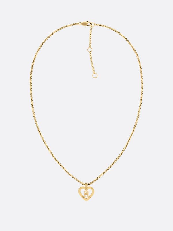 Stainless Steel TH Monogram Heart Bracelet — Silver