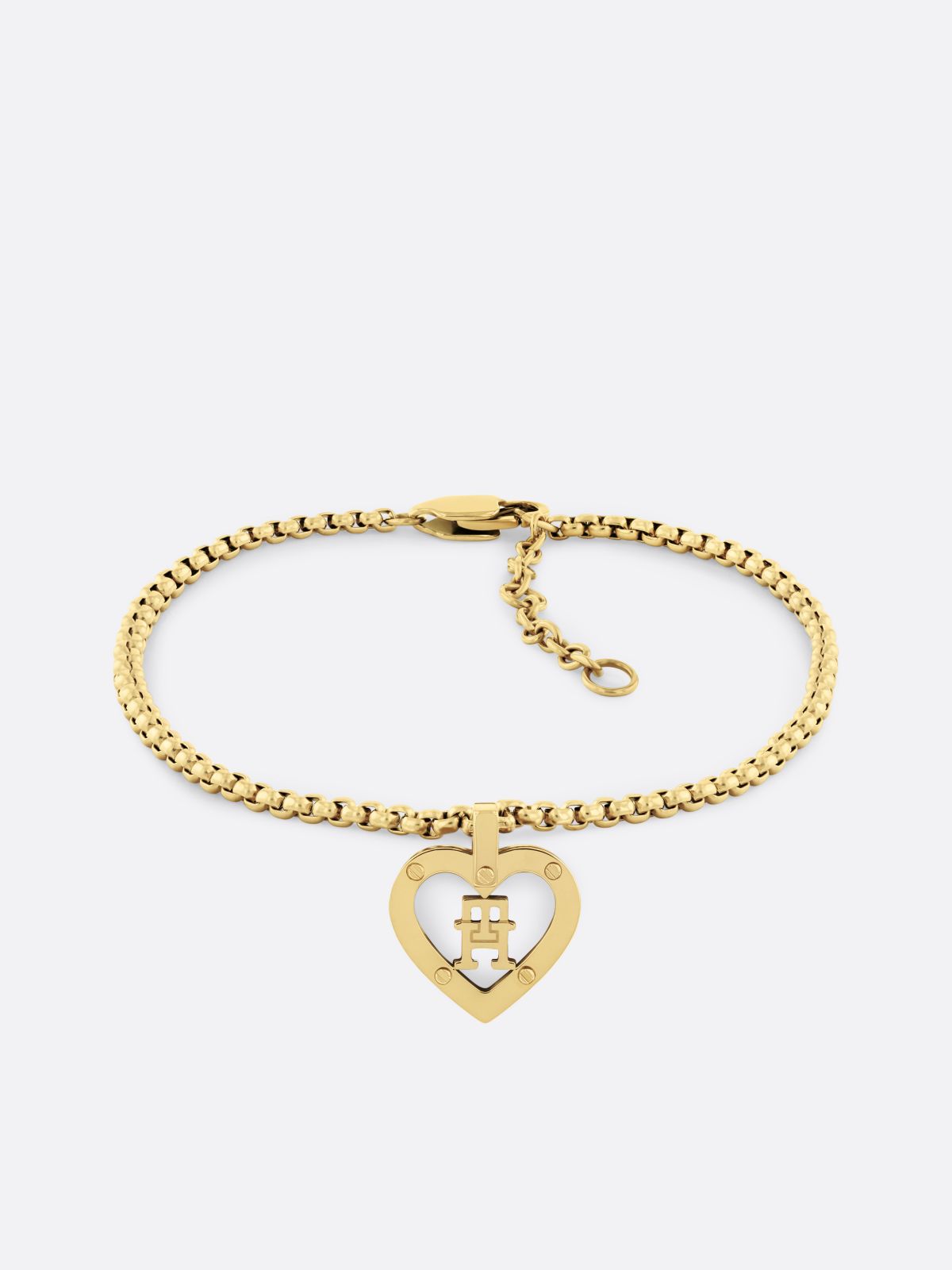 Gold-Plated TH Monogram Heart Bracelet — Gold