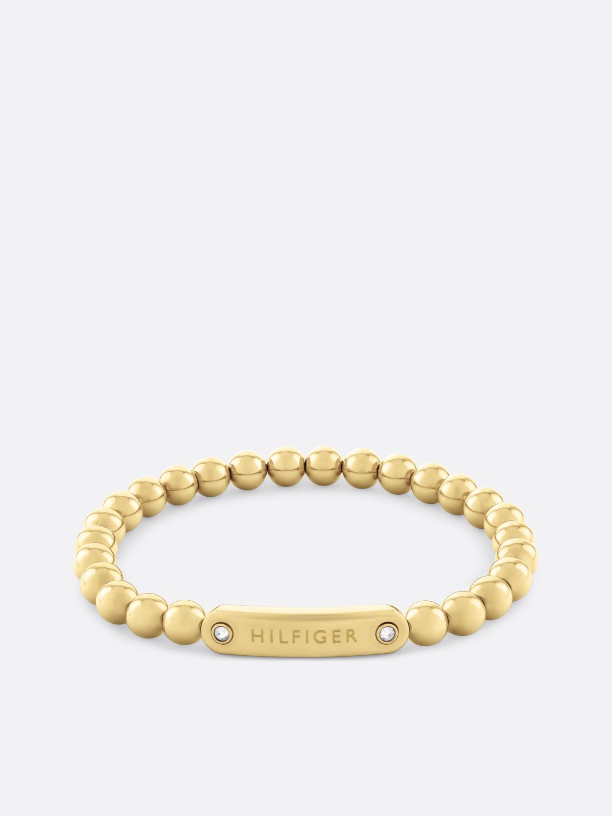 Gold-Plated Bead Logo Bracelet — Gold