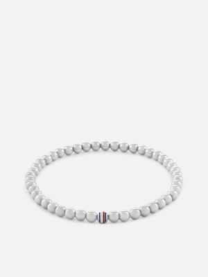 bracciale in acciaio inossidabile con perline silver da donne tommy hilfiger