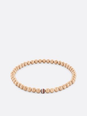 gold carnation gold-plated signature bead bracelet for women tommy hilfiger