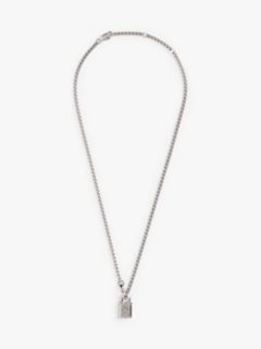 TH Monogram Padlock Stainless Steel Necklace — Silver 1