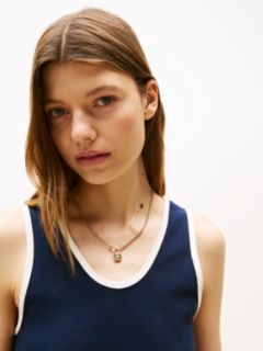 TH Monogram Padlock Gold-Plated Necklace — Gold 4
