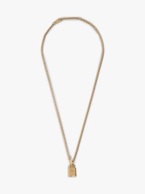 gold th monogram padlock gold-plated necklace for women tommy hilfiger