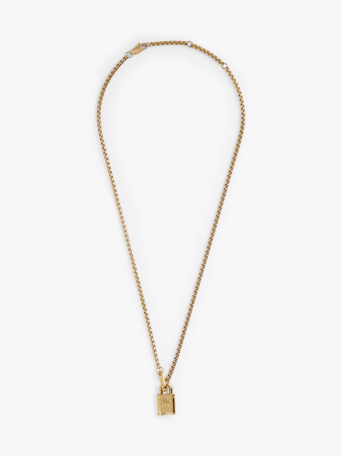 TH Monogram Padlock Gold-Plated Necklace — Gold