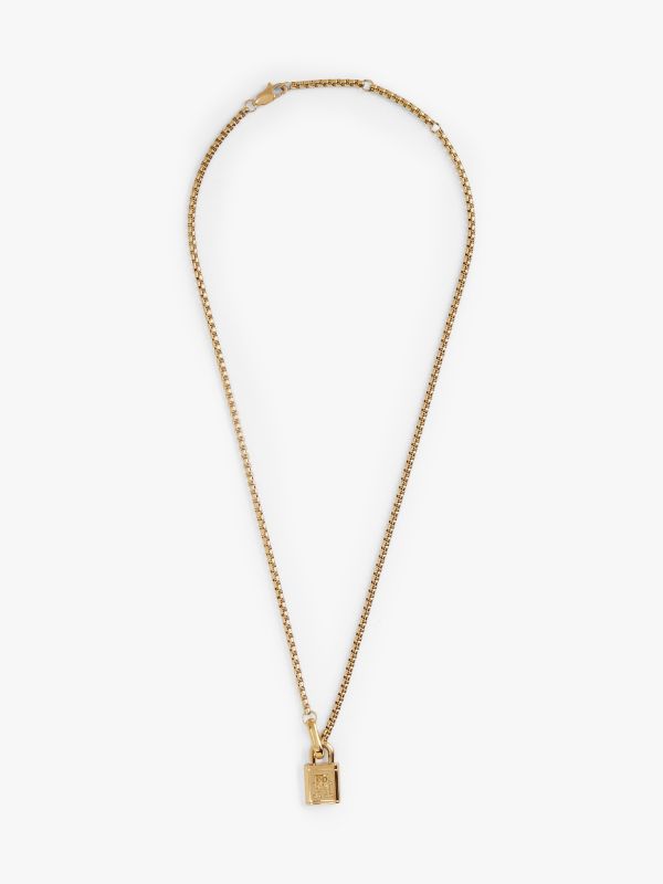 TH Monogram Padlock Gold-Plated Necklace — Gold