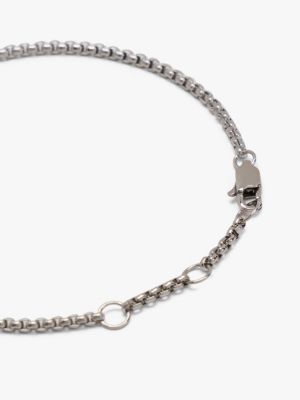 silver th monogram padlock stainless steel bracelet for women tommy hilfiger