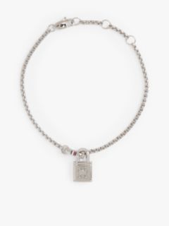 TH Monogram Padlock Stainless Steel Bracelet — Silver 1