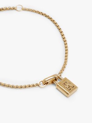 gold th monogram padlock gold-plated bracelet for women tommy hilfiger