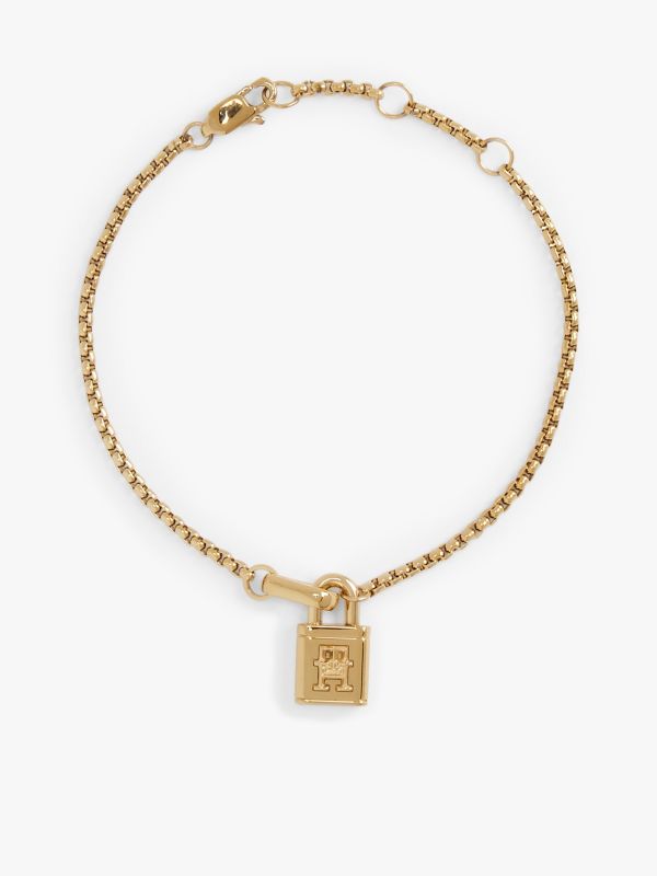 TH Monogram Padlock Gold-Plated Bracelet — Gold