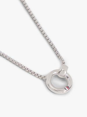 silver circle pendant stainless steel necklace for women tommy hilfiger