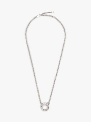 silver circle pendant stainless steel necklace for women tommy hilfiger