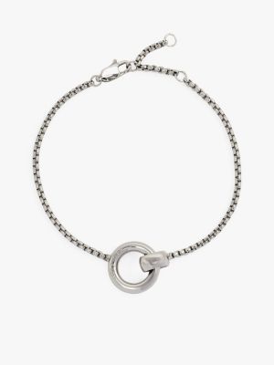 silver circle charm stainless steel bracelet for women tommy hilfiger