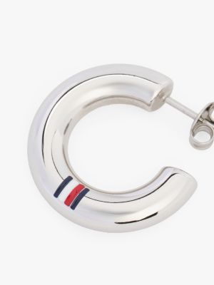 silver stainless steel hoop earrings for women tommy hilfiger