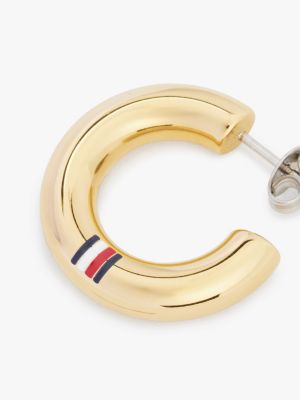 gold gold-plated stainless steel hoop earrings for women tommy hilfiger