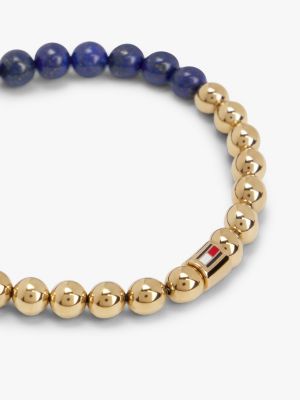 blue two-tone lapis bead bracelet for women tommy hilfiger