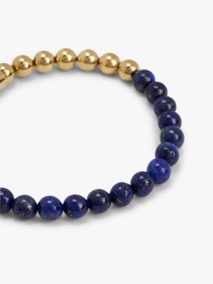 blue two-tone lapis bead bracelet for women tommy hilfiger