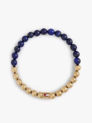 blue two-tone lapis bead bracelet for women tommy hilfiger