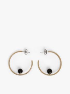 Onyx Gold-Plated Hoop Earrings — Black 1