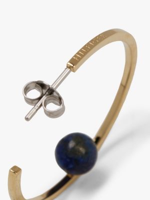 blue lapis gold-plated hoop earrings for women tommy hilfiger