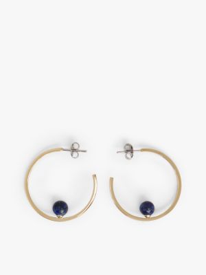 blue lapis gold-plated hoop earrings for women tommy hilfiger