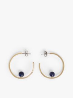 Lapis Gold-Plated Hoop Earrings — Blue 1