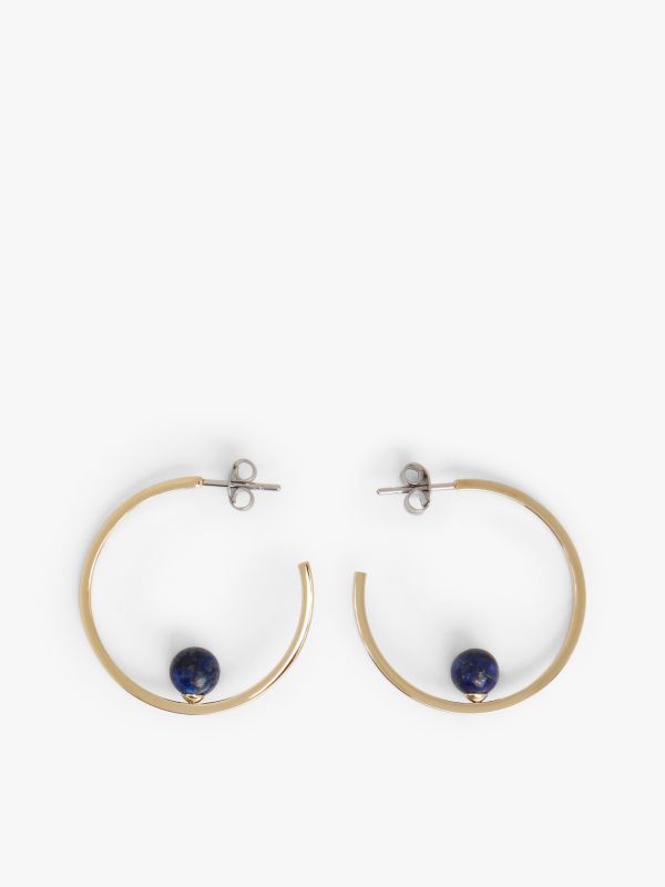Lapis Gold-Plated Hoop Earrings — Blue