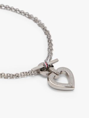 silver toggle heart stainless steel bracelet for women tommy hilfiger