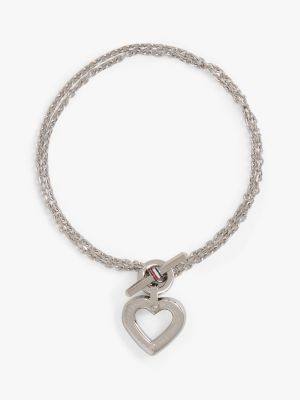 silver toggle heart stainless steel bracelet for women tommy hilfiger