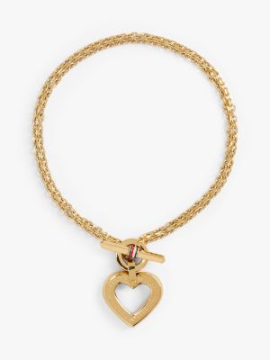 gold toggle heart gold-plated bracelet for women tommy hilfiger