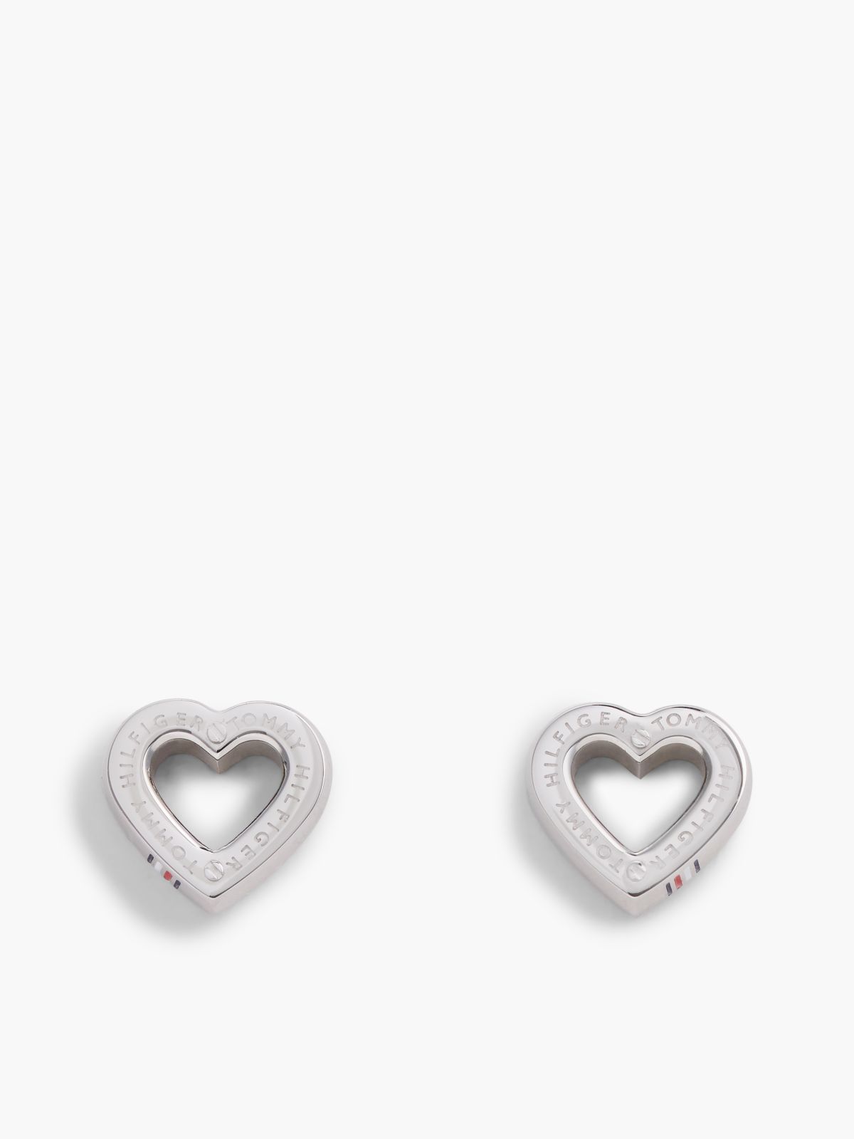 Stainless Steel Heart Earrings — Silver