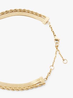 collier plaqué or à maillons superposés or pour femmes tommy jeans