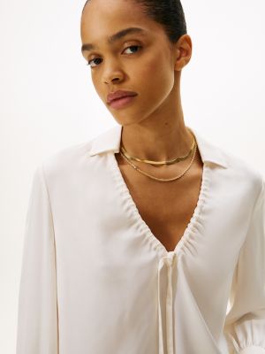 collier plaqué or à maillons superposés or pour femmes tommy jeans