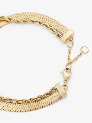 bracciale placcato oro a doppia catenella oro da donne tommy jeans
