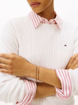 bracciale placcato oro a doppia catenella oro da donne tommy jeans