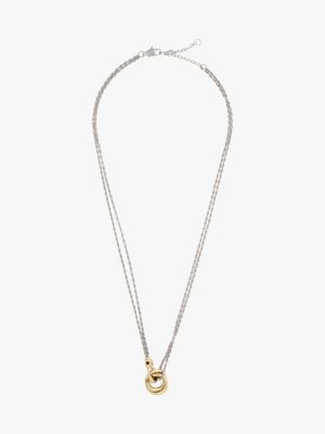 Two-Tone Double Chain Knot Necklace