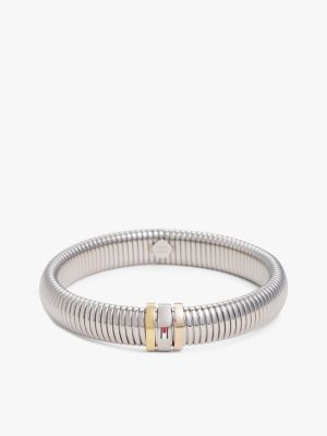 bracciale in acciaio con maglia stretch silver da donne tommy jeans