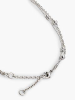 Stainless Steel Heart Charm Layered Necklace — Silver 3
