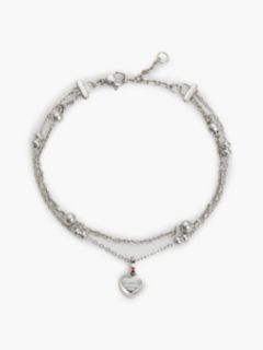 Stainless Steel Heart Charm Layered Bracelet — Silver 1