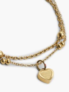 Gold-Plated Heart Charm Layered Bracelet — Gold 2