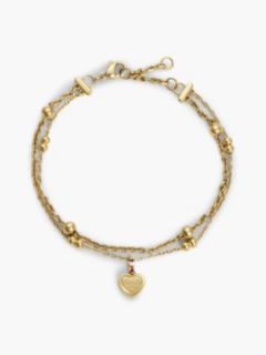 Gold-Plated Heart Charm Layered Bracelet — Gold 1