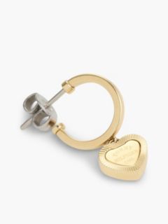 Gold-Plated Heart Charm Hoop Earrings — Gold 2