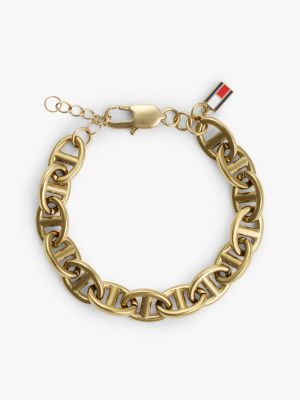 gold gold-plated flag mariner chain-link bracelet for women tommy hilfiger
