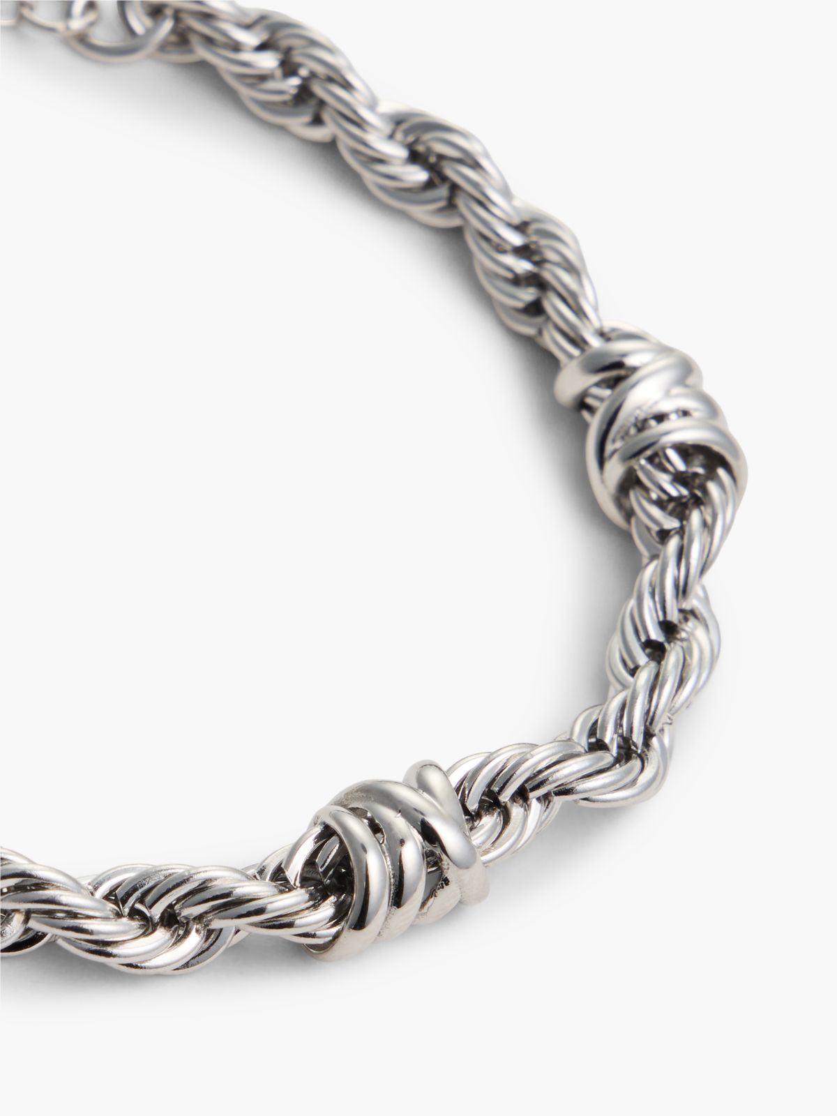 Stainless Steel Rope Chain Bracelet — Silver